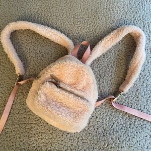 Light Pink Shearling Urban Outfitters Mini Backpack